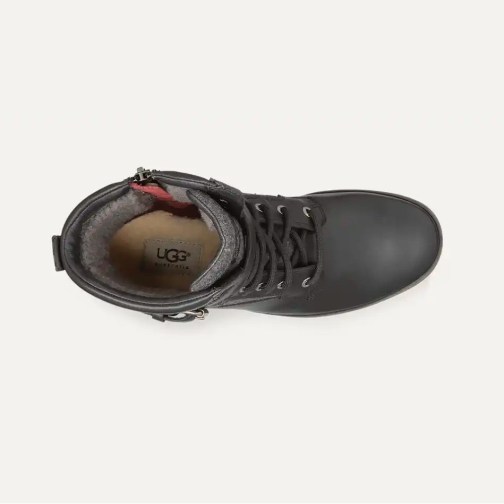 UGG Kesey Black and Gray Lace-Up Boots women’s 9.5 Vintage Combat Look - Picture 6 of 8